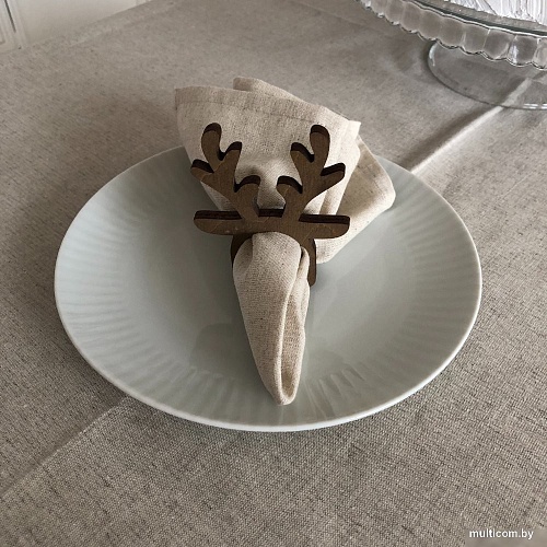 Сервировочная салфетка ОМурМебель с держателем Рога оленя (6шт, серый)