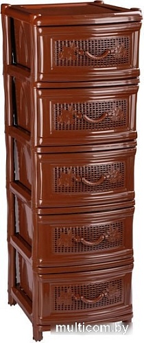 Комод Альтернатива Эконом 5-ти секционный (шоколадный) М6498