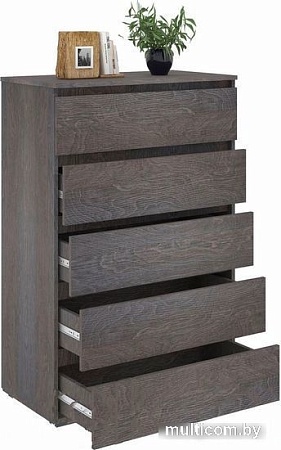 Комод Кортекс-мебель Бари 80 5ш (береза/береза/береза)