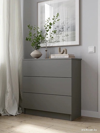 Комод Горизонт Нео 760 3 ящика (серый графит)