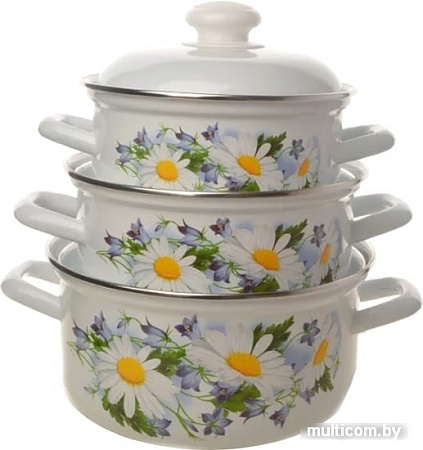 Кастрюля Лысьвенские эмали Ромашковое поле С-124АП2/4