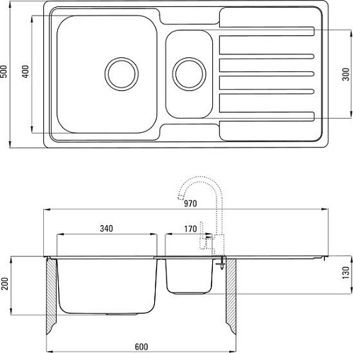 Кухонная мойка Deante Virgo ZPV 0513 (сатин)