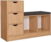 Банкетка Кимер Харис Тип 6 (дуб крафт золотой/кожзам коричневый)