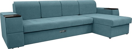 Сириус Лидер-13 с оттоманкой ППУ 330x165 (Eva 21 велюр зеленый)