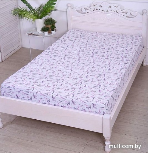 Постельное белье Luxsonia Трикотаж на резинке 120x200 2230 (лаванда б/з)