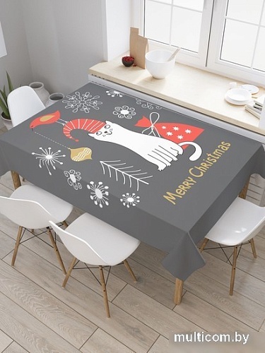 Скатерть JoyArty Новогодний котик tc_380795_180x145