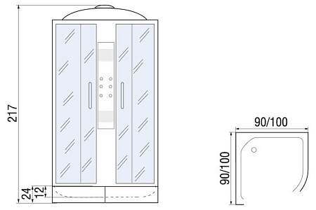 Душевая кабина River Temza 100/24 ТН