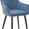 Стул с подлокотниками Leset Слим с подлокотниками (черный/велюр синий)