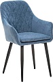 Стул с подлокотниками Leset Слим с подлокотниками (черный/велюр синий)