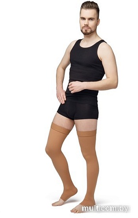 Чулки компрессионные Польза 4001 выше колена 2 кл.к. (р.5 (XL), рост2, бежевый)