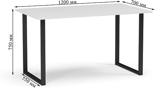 Стол Soma Bliss 120x70 (белый/черный)