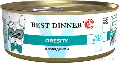 Консервированный корм для собак Best Dinner Vet Profi Obesity С говядиной (100 г)