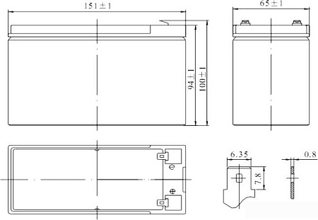 Аккумулятор для ИБП Delta HRL 12-7.2 (12В/7.2 А·ч)