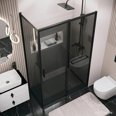 Душевая стенка Grossman Style 90x195 200.K33.05.90.21.10 (черный матовый, стекло тонированное)