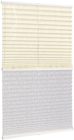 Плиссе Delfa Mirror СПШ-3901/3504 Plain Transparent (34x160, кремовый/белый)