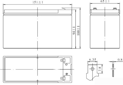 Аккумулятор для ИБП Delta HRL 12-7.2 (12В/7.2 А·ч)