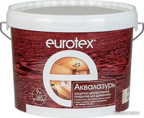 Лак Eurotex Аквалазурь (белый, 9 кг)