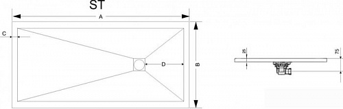Душевой поддон RGW ST-0120G 120x100