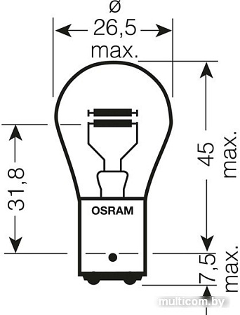 Галогенная лампа Osram P21/4W Original Line 2шт [7225-02B]