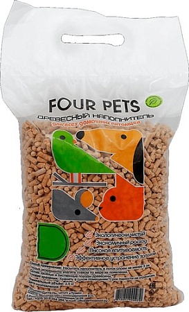 Наполнитель для туалета Four Pets древесный 7 л