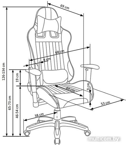Кресло Halmar Defender 2 (черный/красный)