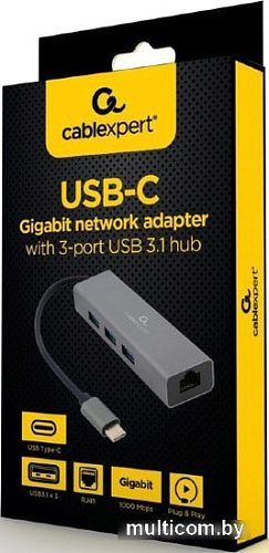 USB-хаб Cablexpert A-CMU3-LAN-01
