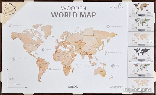 Пазл Woodary Карта мира XL 3146