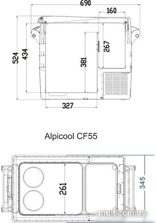 Компрессорный автохолодильник Alpicool CF55