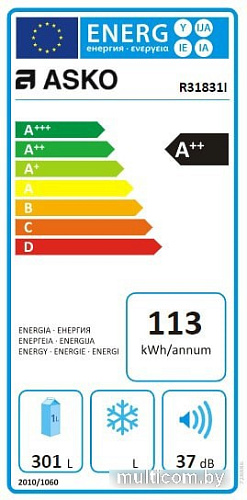 Однокамерный холодильник ASKO R31831I