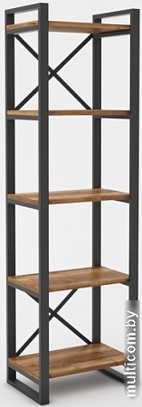 Стеллаж Hype Mebel Стандарт 50x170 (черный/дуб галифакс олово)