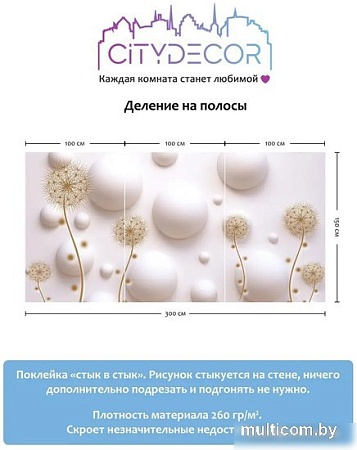 Фотообои Citydecor Абстракция 33 300x150