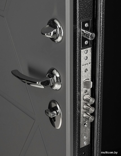 Металлическая дверь Guard Термо MG75 87х205 правая (черное серебро/серый)