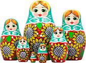 Развивающая игра Брестская Матрешка В сарафане с подсолнухами (набор 7 шт)