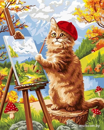 Картина по номерам ILikeGift Маленький художник H198