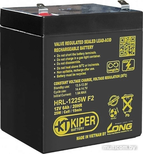 Аккумулятор для ИБП Kiper HRL-1225W F2 (12В/6 А·ч)