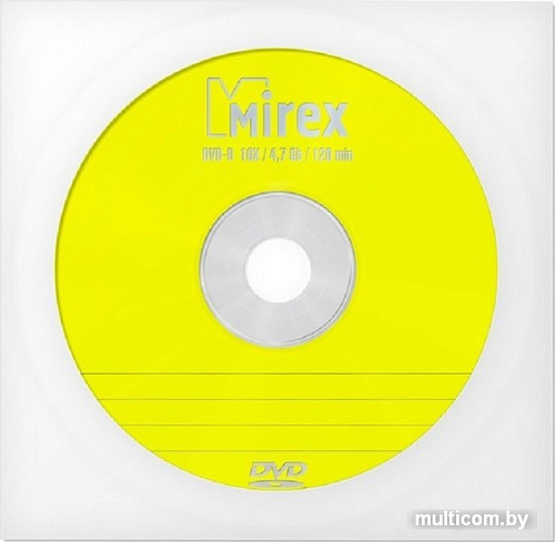 DVD-R диск Mirex 4.7Gb 16x Mirex в бумажном конверте с окном