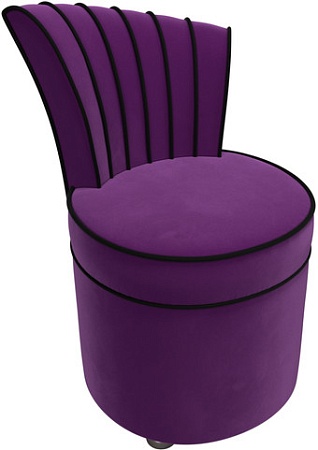 Интерьерное кресло Лига диванов Ирис (микровельвет, фиолетовый/черный)