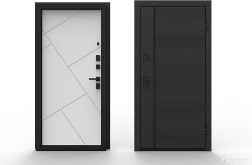 Металлическая дверь Guard Line графит/шагрень белая (86x205, правая)