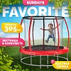 Батут Sundays Favorite Premium 10FT (красный, с сеткой, с лестницей)
