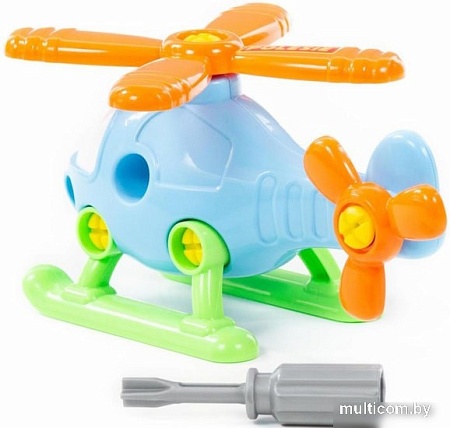 Конструктор Полесье 76663 Вертолет (синий)