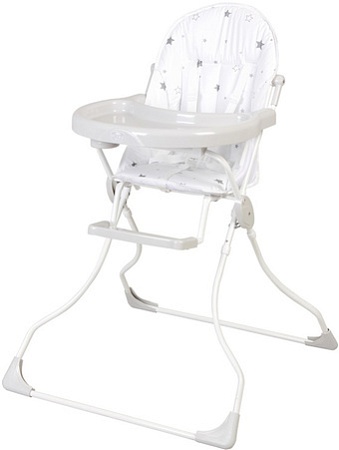 Высокий стульчик Polini Kids 252 (звездное сияние, белый/серый)