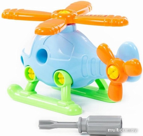 Конструктор Полесье 76663 Вертолет (синий)