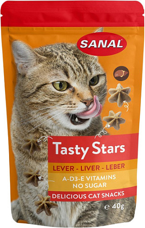 Лакомство для кошек Sanal Tasty Stars Liver с печенью 40 г
