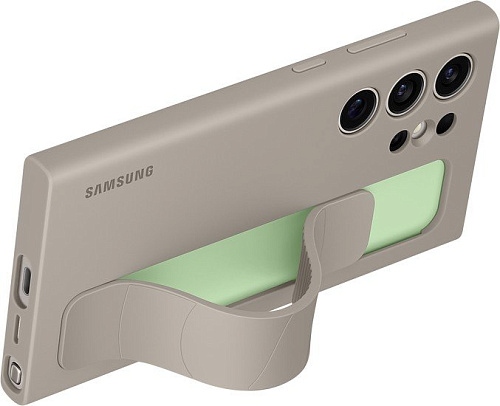 Чехол для телефона Samsung Standing Grip Case S24 Ultra (серо-коричневый)