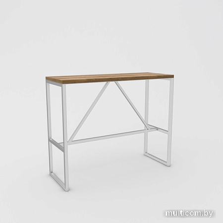Барный стол Hype Mebel Дельта 120x55 (белый/дуб галифакс олово)