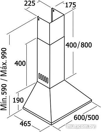 Кухонная вытяжка CATA V3-S600 BR