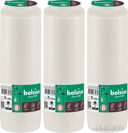 Набор свечей Bolsius Ритуальные масляные Copmo rc8 rspo mb 8 дней горения (белый)