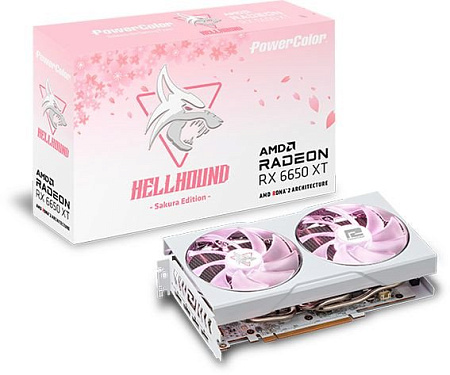 Видеокарта PowerColor Hellhound Sakura AMD Radeon RX 6650 XT 8GB GDDR6 AXRX 6650 XT 8GBD6-3DHLV3/OC