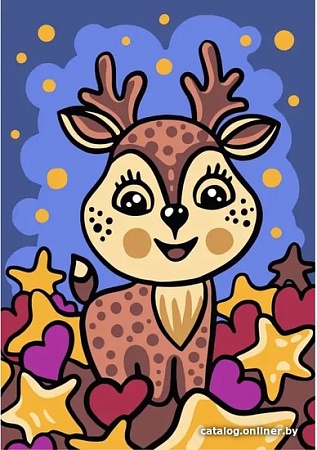 Картина по номерам Wizardi Олененок MINI135