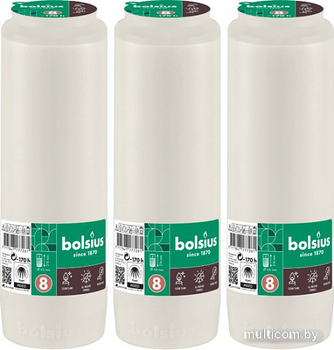 Набор свечей Bolsius Ритуальные масляные Copmo rc8 rspo mb 8 дней горения (белый)